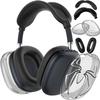 [4 in 1] Case Cover for AirPods Max Headphones (2024/2020) Ear Pad Case Cover/Headband Cover/Ear Cups with 3D Spider Chrome Emblems Badges for Apple AirPods Max Headphones (Black Case Sets) view 1