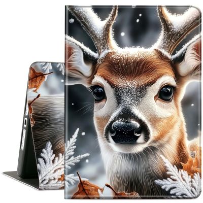 ACWDMKH for Amazon Fire Max 11 Tablet Case,(13th Generation, 2023 Release) PU Leather Slim Folio Adjustable Stand Smart Cover with Auto Wake/Sleep Case for Fire Max 11,Cute Deer Winter