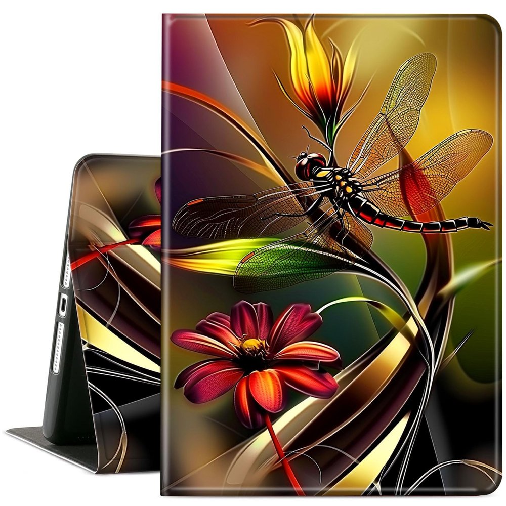 ACWDMKH for Amazon Fire Max 11 Tablet Case,(13th Generation, 2023 Release) PU Leather Slim Folio Adjustable Stand Smart Cover with Auto Wake/Sleep Case for Fire Max 11,Art Red Dragonfly