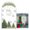 Aerdce Baby It's Cold Outside Arch Backdrop Cover Christmas Theme Stretchy Arched Stands Covers for Xmas Snowflake Party Decorations(Only Cover) view 1