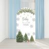 Aerdce Baby It's Cold Outside Arch Backdrop Cover Christmas Theme Stretchy Arched Stands Covers for Xmas Snowflake Party Decorations(Only Cover) view 2