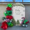 Aerdce Baby It's Cold Outside Arch Backdrop Cover Christmas Theme Stretchy Arched Stands Covers for Xmas Snowflake Party Decorations(Only Cover) view 4