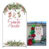 Aerdce Santa Baby Christmas Arch Cover Chiara Backdrops Socks Stretchy Arched Stands Covers for Newborn Xmas Baby Shower Party Decorations Supplies(Cover+Stand) view 1