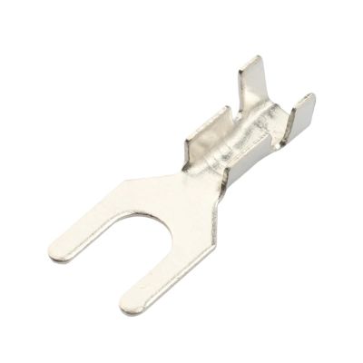 50/100 Pcs Fork Spade Terminal DJ4413-3.2B Block Cold-Pressed Bare 3.2MM Crimp Terminal Pin U/Y-Shaped Grounding Lug(50 pcs)