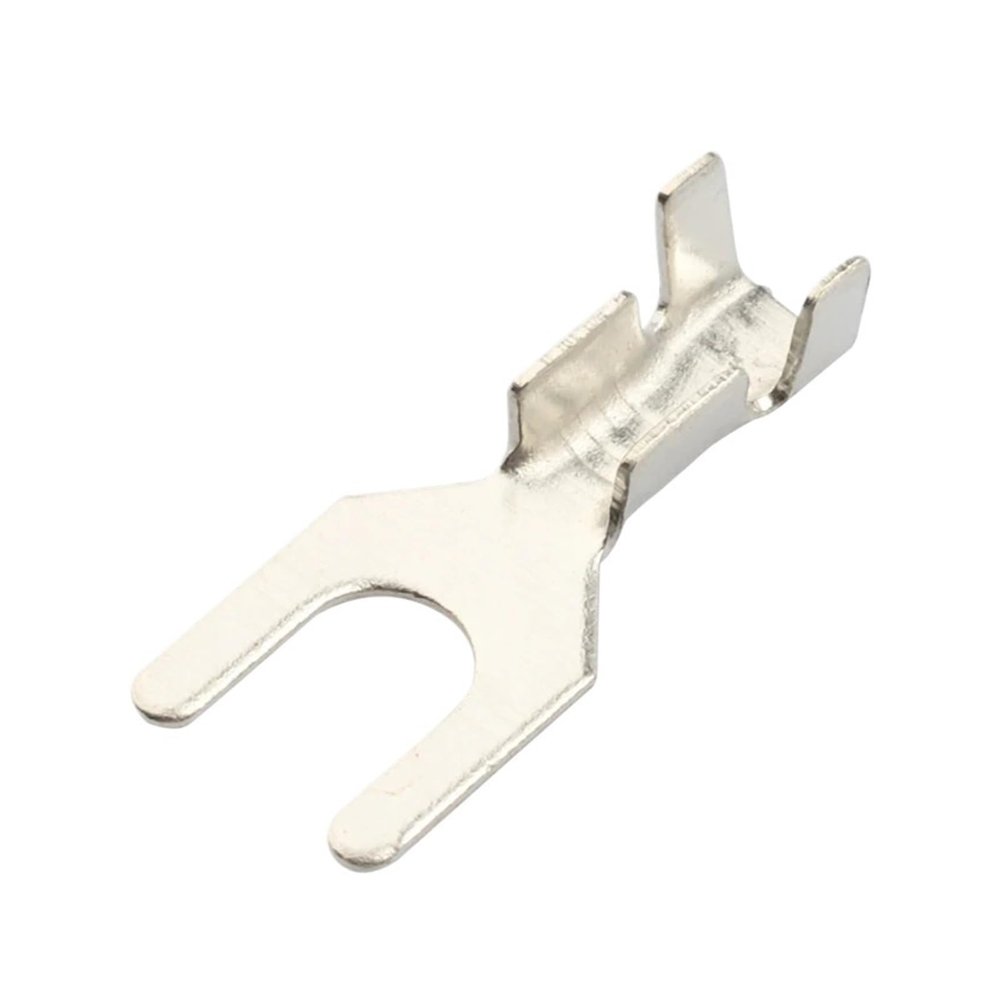 50/100 Pcs Fork Spade Terminal DJ4413-3.2B Block Cold-Pressed Bare 3.2MM Crimp Terminal Pin U/Y-Shaped Grounding Lug(50 pcs)
