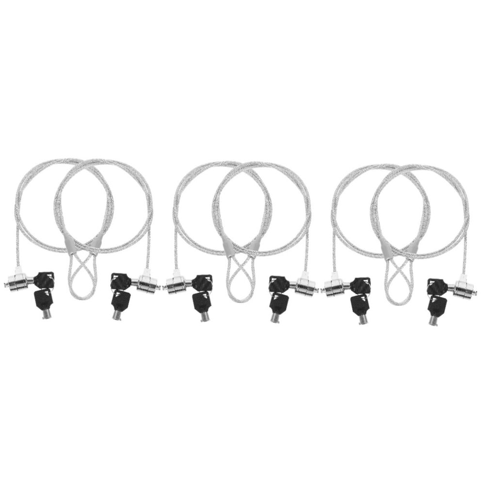 SWOOMEY 6sets Portable Keyed Laptop Lock Notebook Lock Security Cable Computer Cable