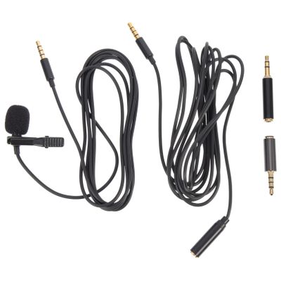 COSMEVIVI 2sets Mic Interview Kit Mobile Recording Microphone Bundle Extension Cable Adapters High Sensitivity Sound Capture for Interviews Ktv Use