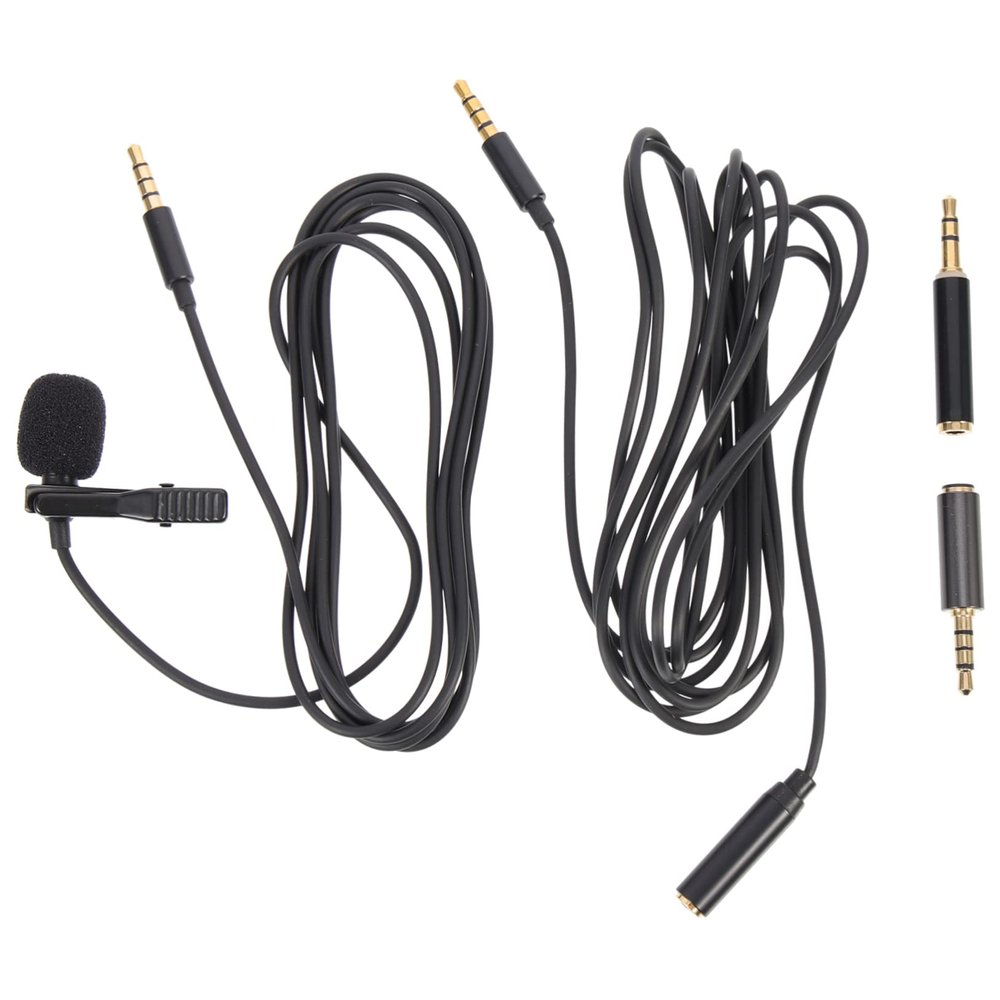 COSMEVIVI 2sets Mic Interview Kit Mobile Recording Microphone Bundle Extension Cable Adapters High Sensitivity Sound Capture for Interviews Ktv Use
