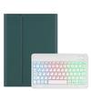 Backlit Keyboard Case for iPad 9th Gen/8th Gen/7th Gen 10.2 inch 2021/2020/2019, iPad Pro 10.5"/iPad Air 3rd Gen Case with Rainbow Backlight Detachable Keyboard Cute Candy Color ,DarkGreen+White view 1
