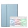 Disonbeir Backlit Keyboard Case for iPad Air 11 inch (M3/M2) 2025/2024, iPad Air 5th/4th Generation 10.9 inch Case with Rainbow Backlight Detachable Keyboard Cute Candy Color,MistyBlue+White view 1