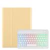 Disonbeir Backlit Keyboard Case for iPad 6th/5th Generation Air Air2 Pro 9.7 inch Case with 7-Color Rainbow Backlight Magnetic Detachable Keyboard Cute Candy Color,Yellow+White view 1