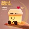 Cute Loving Bubble Milk Cup Night Light, 3-Level Dimmable Soft Light, Timed, Rechargeable, Silicone Bedside Touch Lamp, Creates a Cozy Ambiance, Ideal Decoration and Gift for Girls, Women, and Kids view 3