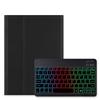 Disonbeir Backlit Keyboard Case for Galaxy Tab S10 Lite/ S10 FE/ S9 FE 10.9", Tab S9/S8/S7 11" Case with RGB Colorful Backlight Detachable Keyboard Cute Candy Color,Black+Black view 1