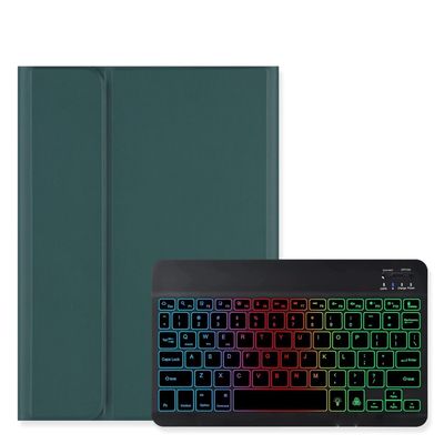 Disonbeir Backlit Keyboard Case for Galaxy Tab S6 Lite 10.4 inch Case with Keyboard Backlight Detachable Keyboard Cute Candy Color Case,DarkGreen+Black