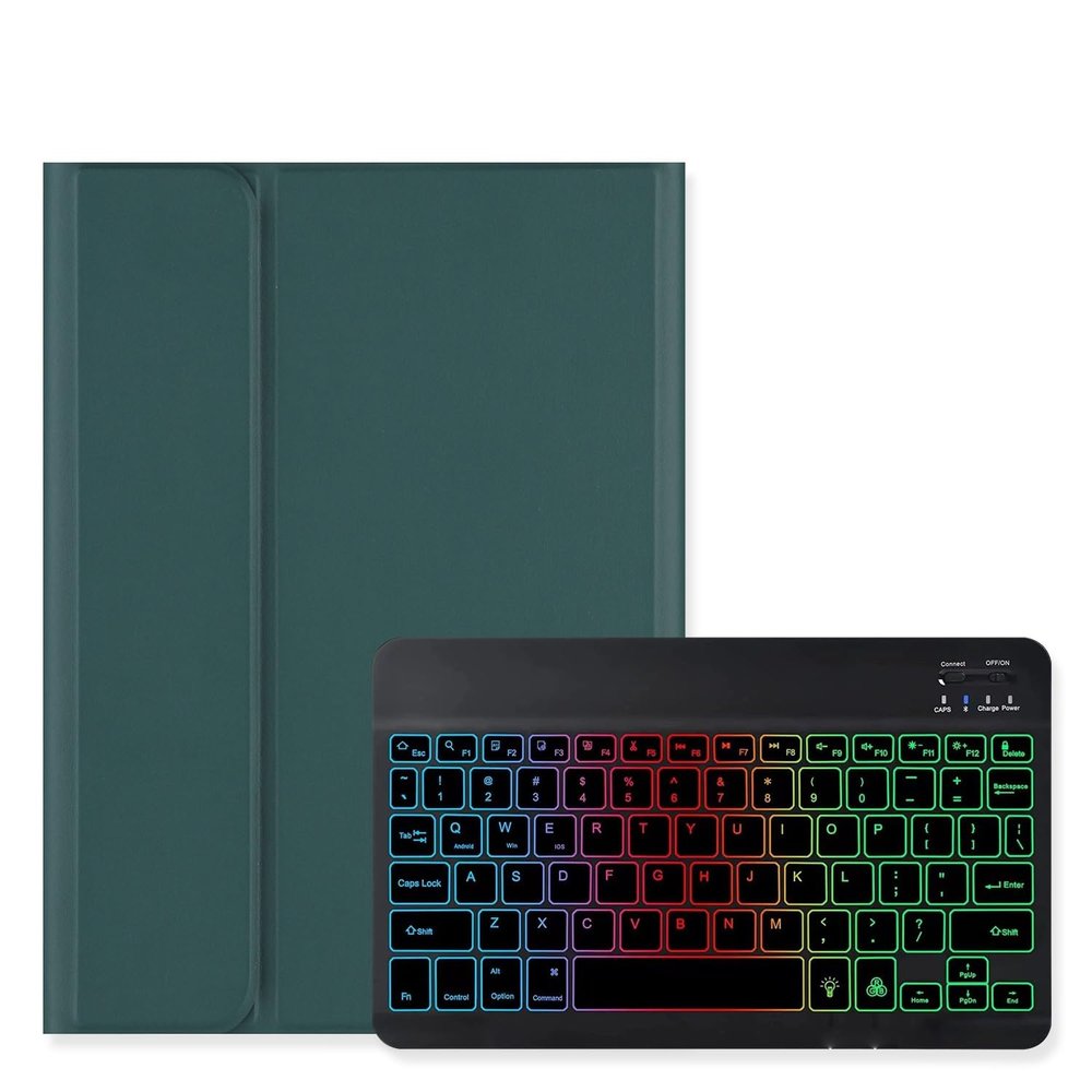 Disonbeir Backlit Keyboard Case for Galaxy Tab S6 Lite 10.4 inch Case with Keyboard Backlight Detachable Keyboard Cute Candy Color Case,DarkGreen+Black