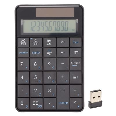 GOTOTOP 29 Keys Calculator Number Pad Keyboard, 2.4GHz Ergonomic Design with Solar Panel, X Architecture, for Laptops, Banks, Schools, Companies