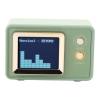 Compact BT Speaker with Dynamic Scene Lyrics Desktop Clock Calendar Projection Screen Speaker for Daily and Party, Retro Green Desk Clock Speaker view 1