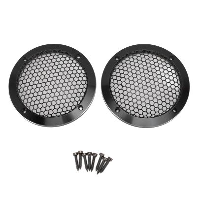 2Pcs 2.76in Universal Speaker Grills, Round Ceiling Speaker Grill Mesh Cover for Car Speakers, Sound Boxes, 92mm OD, 70mm ID (Black)