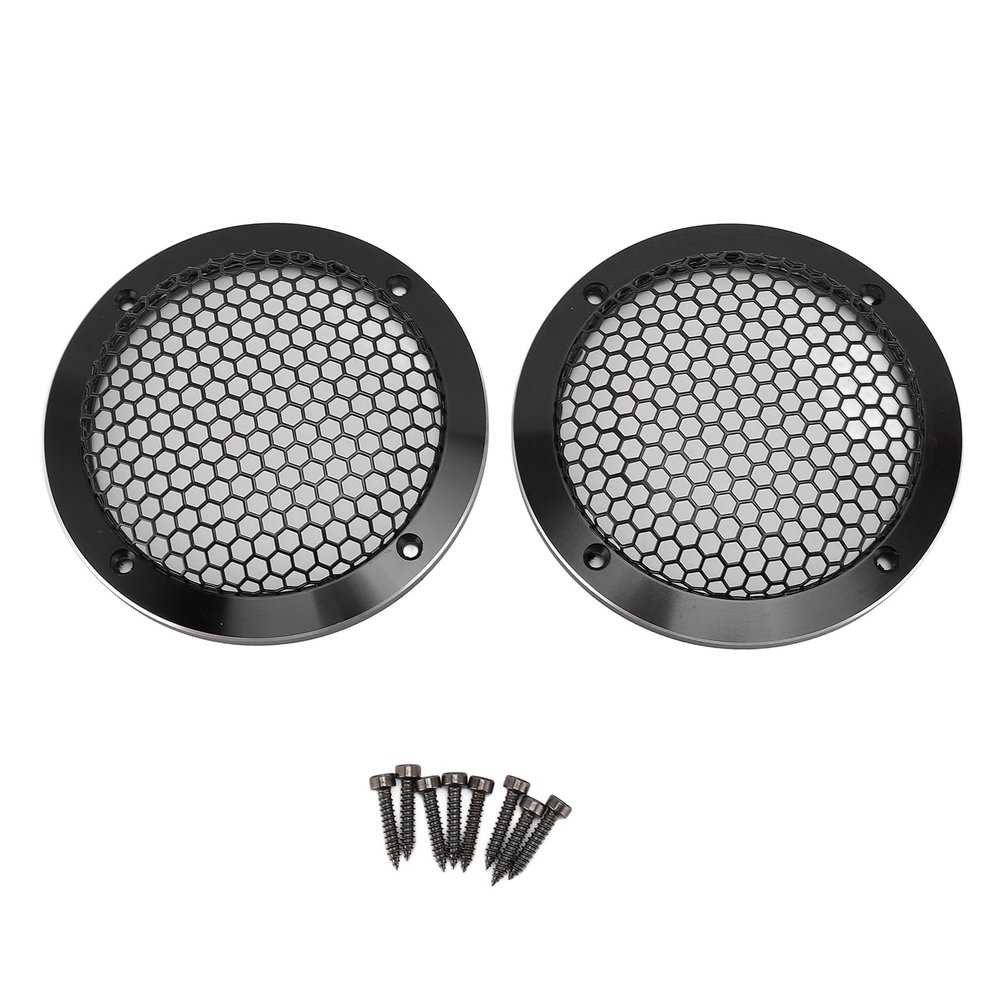 2Pcs 2.76in Universal Speaker Grills, Round Ceiling Speaker Grill Mesh Cover for Car Speakers, Sound Boxes, 92mm OD, 70mm ID (Black)