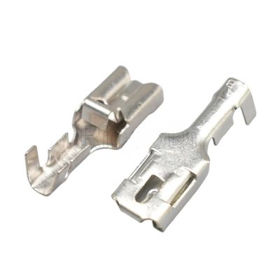 100Pcs Lot 6.3mm Brass Tinned Automotive Terminal Automotive Connector Female Terminal DJ624-D6.3B