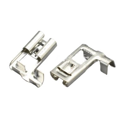 20-200Pcs Tinned 6.3mm Fog Automotive Terminal Automotive Connector L Type Terminal DJ6211C-D6.3A(Package 20Pcs)