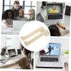HOMOCONO 2pcs Portable Laptop Holder Wooden Laptop Stand Desk Holder Cooling Tray view 3