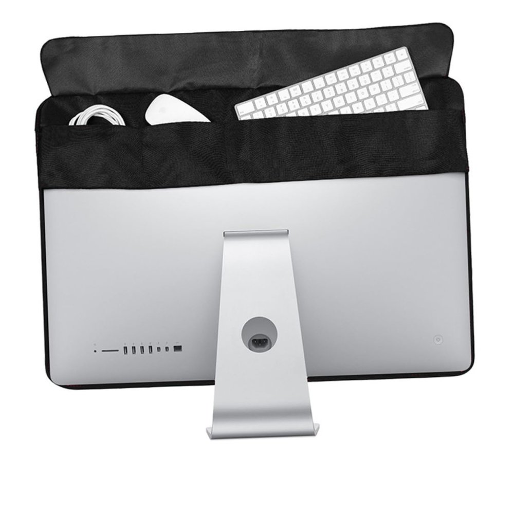 HOMOCONO Polyester Computer Monitor Cover Protector Lcd Screen Dust Cover for Work Vacation