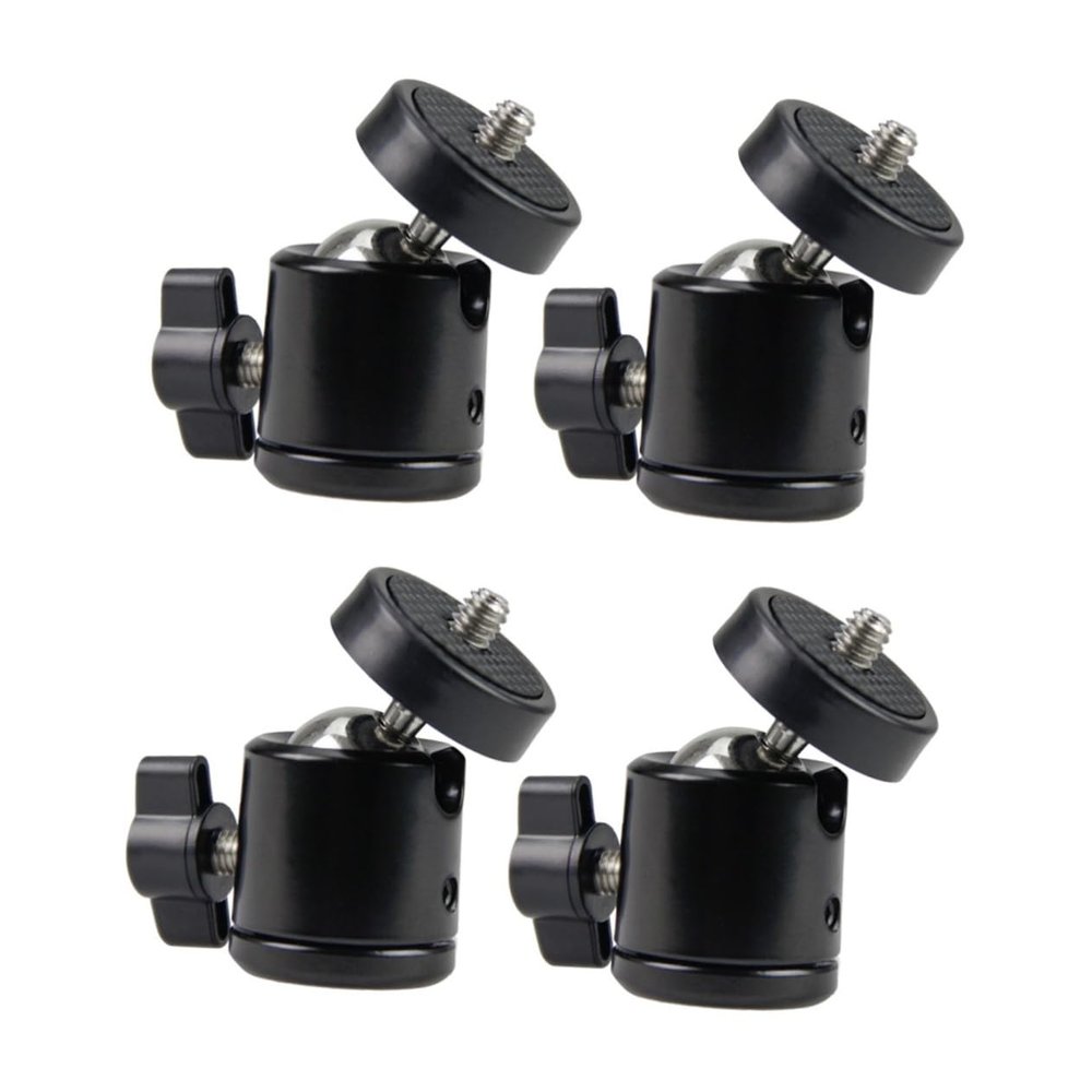 QUMIIRITY 4pcs Damping Camera Spherical Head Quick Release Plate Ball Head Mount for DSLR Tripod Panoramic Scale