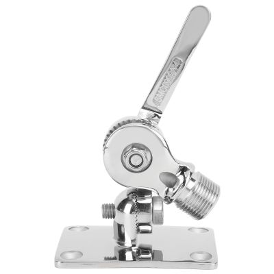 Marine VHF Antenna Mounts, Adjustable Base Mounts Ratchet, Adjustable Base VHF Antenna Mount, 3.7 x 2.5 Inch, Dual Ratchet, 316 Stainless Steel, for Boat Yacht Marine