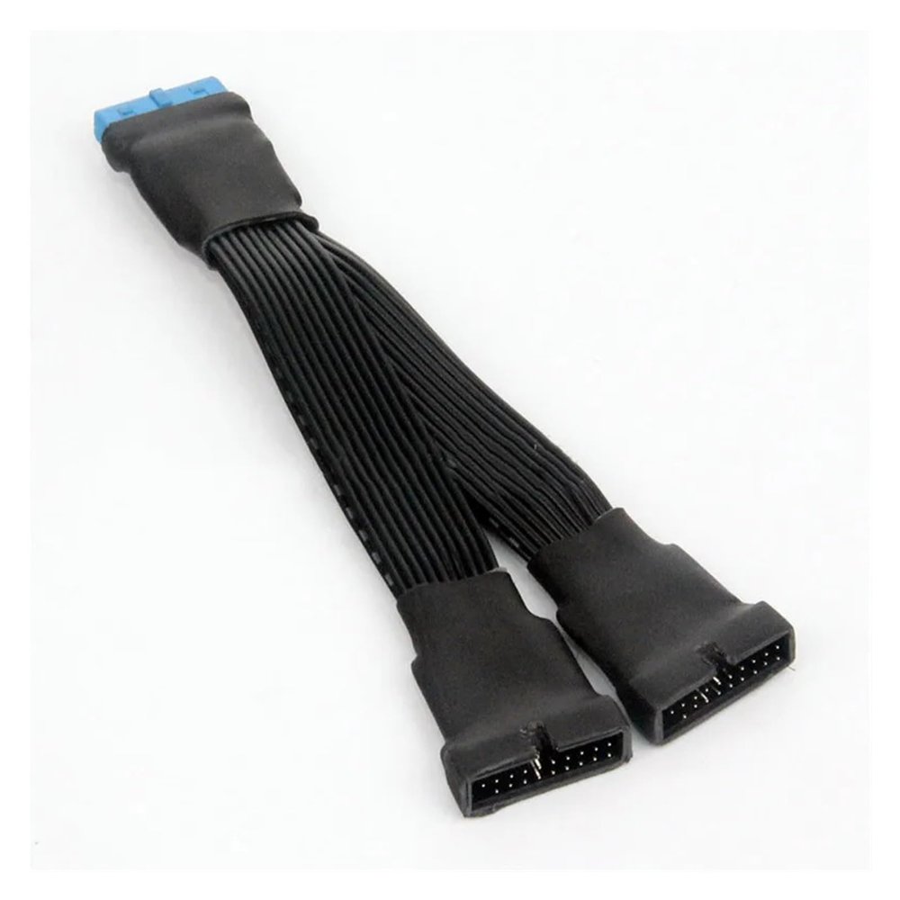 Chunsu Mainboard 19Pin/20Pin USB 3.0 Y Splitter Extension Cable Female to Male Motherboard 20Pin Front Panel Cable Adapter-12cm