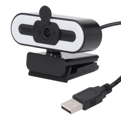 1080P Webcam with Microphone, USB HD Computer Web Camera with Adjustable Lighting, Wide Angle Lens, Plug and Play, for Conferencing