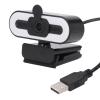 1080P Webcam with Microphone, USB HD Computer Web Camera with Adjustable Lighting, Wide Angle Lens, Plug and Play, for Conferencing view 1