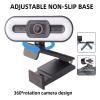 1080P Webcam with Microphone, USB HD Computer Web Camera with Adjustable Lighting, Wide Angle Lens, Plug and Play, for Conferencing view 4