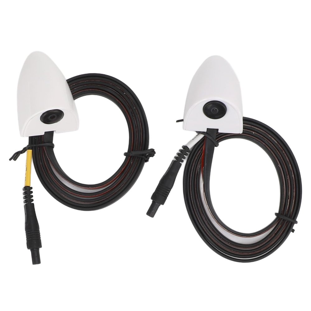 1 Pair Side Rear View Camera, Side View Camera 80 Waterproof AHD 1080P Blind Spot Camera for Monitor Units 25HZ/PAL Video Signal White