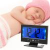 aqxreight Electric Clock, Alarm Clock with Sound Sensor Light, LCD Display with Calendar and Temperature, Easy Desk or Table Placement, 24-Hour Format, Support Bracket, Silver (Black) view 4