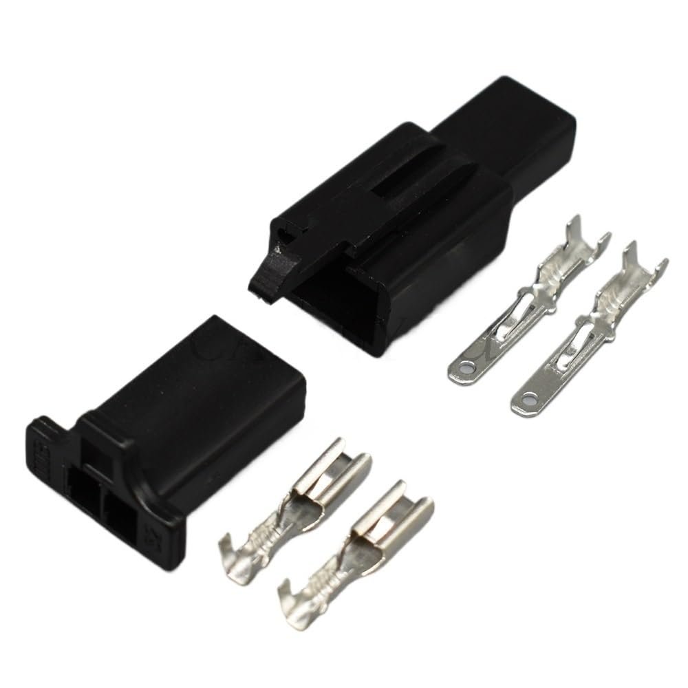 1 Sets 2 Pin Way Wire Harness p/Lug Sum1tomo Motorcycle Connector Automotive Cable Female Male Socket 6040-2111 6030-2981(Black)