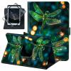 ACWDMKH for Universal 10 10.1 Inch Android Tablet Case 360 Degree Rotating Leather Stand Folio Cover for iPad 9.7/10.2/10.5/Galaxy Tab 9-10.5"/Fire HD10 & More 9.0-10.5 Inch Tablet,Glitter Dragonfly view 1