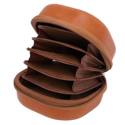 Camera Filter Bag Vintage PU Leather 8 Layers Storage Organizer Protective Pouch for 95mm Filters Hanging Hook
