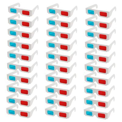 jojofuny 30pcs Anaglyph Cardboard Glasses for Movies and Games Lightweight Frames Travel and Publications Viewing