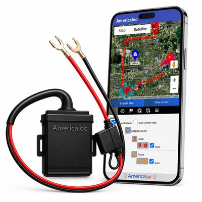 Americaloc Wired GPS Tracker for Vehicles, Easy to Install (1240V), Affordable Flat-Rate Plan