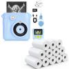 A Blue Kids Instant Camera Print and A Set of 12 Rolls Camera Refill Printer Paper view 1