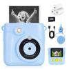 A Blue Kids Instant Camera Print and A Set of 12 Rolls Camera Refill Printer Paper view 2