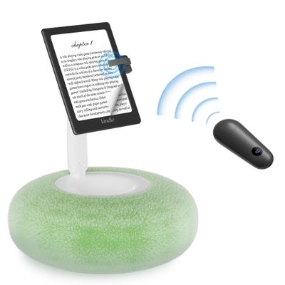 VOLTIFYMAX Magnetic Kindle Holder with Page Turner, Cozy Pillow Kindle Stand for Reading, 360 Adjustable Phone Holder for Bed, Small Bowl for Tablet Stand with Stable Suction Base (Green)