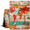 ACWDMKH for iPad (A16) 11th Generation Case 11 Inch 2025,for iPad 10th Generation Case 10.9 Inch 2022,Cute Slim PU Leather Folio Adjustable Stand Cover with Auto Wake/Sleep,Wood World Map view 1