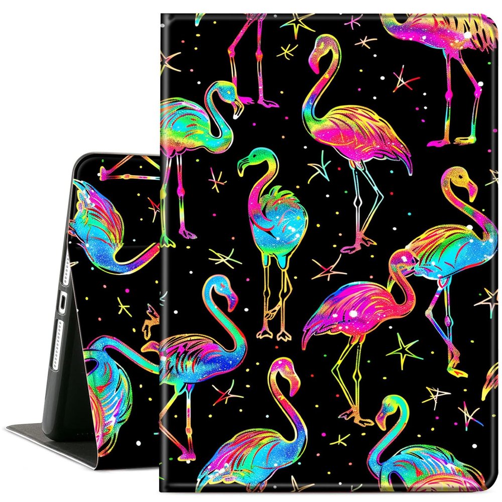 ACWDMKH for iPad (A16) 11th Generation Case 11 Inch 2025,for iPad 10th Generation Case 10.9 Inch 2022,Cute Slim PU Leather Folio Adjustable Stand Cover with Auto Wake/Sleep,Glitter Flamingo