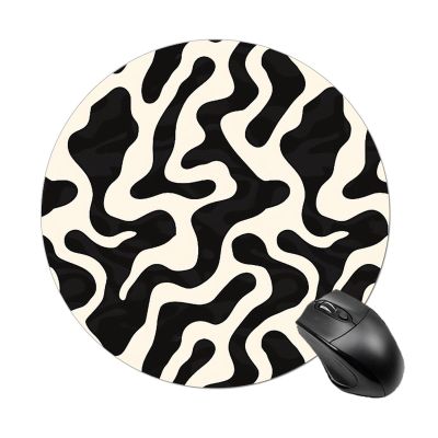 Mouses Pad Computer Mouses Mat Round Cute Mouses Pad with Design Non-Slip Desk Pad Laptop Desk Abstract Animal Print Mat for Office Home Gaming Working