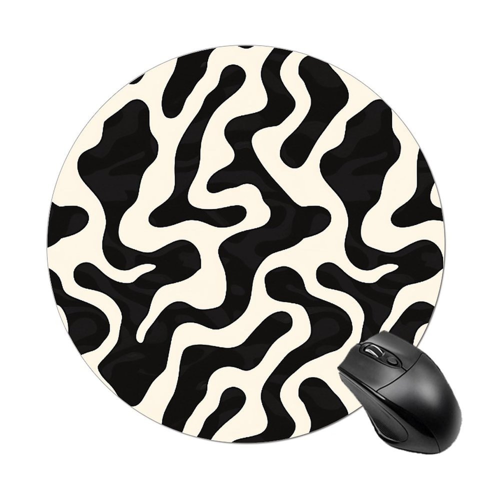 Mouses Pad Computer Mouses Mat Round Cute Mouses Pad with Design Non-Slip Desk Pad Laptop Desk Abstract Animal Print Mat for Office Home Gaming Working