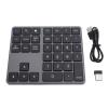 GOWENIC Cordless Numeric Keyboard, 35 Keys Number Pad with Receiver, Sturdy 2.4G Cordless BT5.0 BT3.0 Number Keypad for OS X Laptop Desktop Smartphone (Gray) view 1