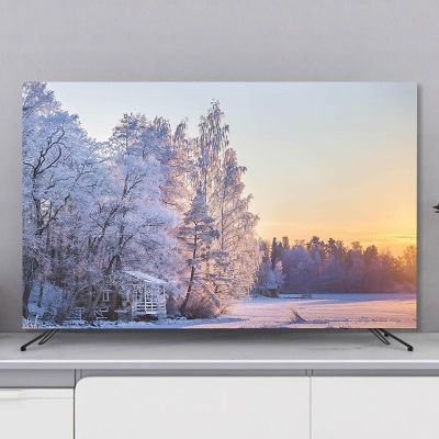 19-100 Inches Snow Scene TV Cover, Polyester Dust Proof TV Screen Protector Cover Fabric for LCD LED, Indoor Bedroom Living Room Decoration Smooth Soft Dust Cover with Painting Printing(Color:color21,