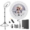 18 Inch Ring Light Kit, 55W Dimmable LED Light, Tripod Stand, Remote Controller,Box,CRI95(White) view 1